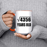 66th Birthday Square Root of 4356 Years Old - 15oz Accent Mug Orange