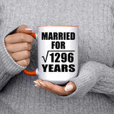 36th Anniversary Married For Square Root of 1296 Years - 15oz Accent Mug Orange