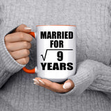 3rd Anniversary Married For Square Root of 9 Years - 15oz Accent Mug Orange