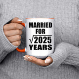 45th Anniversary Married For Square Root of 2025 Years - 15oz Accent Mug Orange