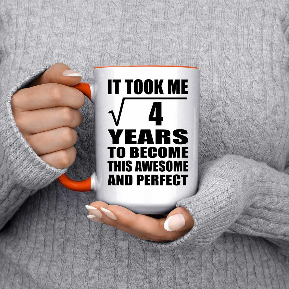 2nd Birthday Took Square Root of 4 Years To Awesome - 15oz Accent Mug Orange