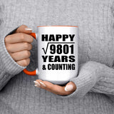 Happy 99th Anniversary Square Root of 9801 Years & Counting - 15oz Accent Mug Orange