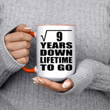 3rd Anniversary Square Root of 9 Years Lifetime To Go - 15oz Accent Mug Orange