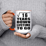 4th Anniversary Square Root of 16 Years Lifetime To Go - 15oz Accent Mug Orange