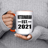 Veterinarian Established EST. 2021 - 15oz Accent Mug Orange