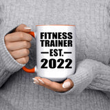 Fitness Trainer Established EST. 2022 - 15oz Accent Mug Orange