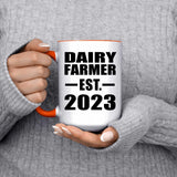 Dairy Farmer Established EST. 2023 - 15oz Accent Mug Orange