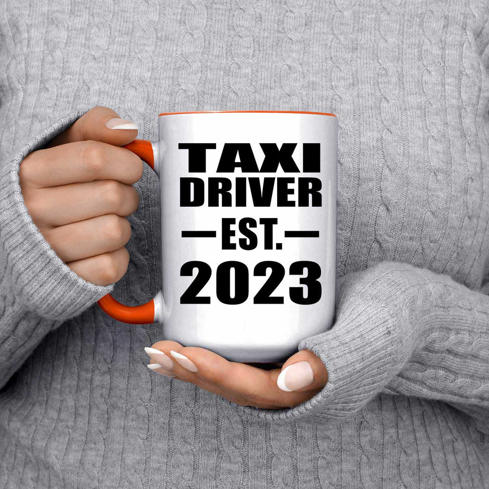 Taxi Driver Established EST. 2023 - 15oz Accent Mug Orange