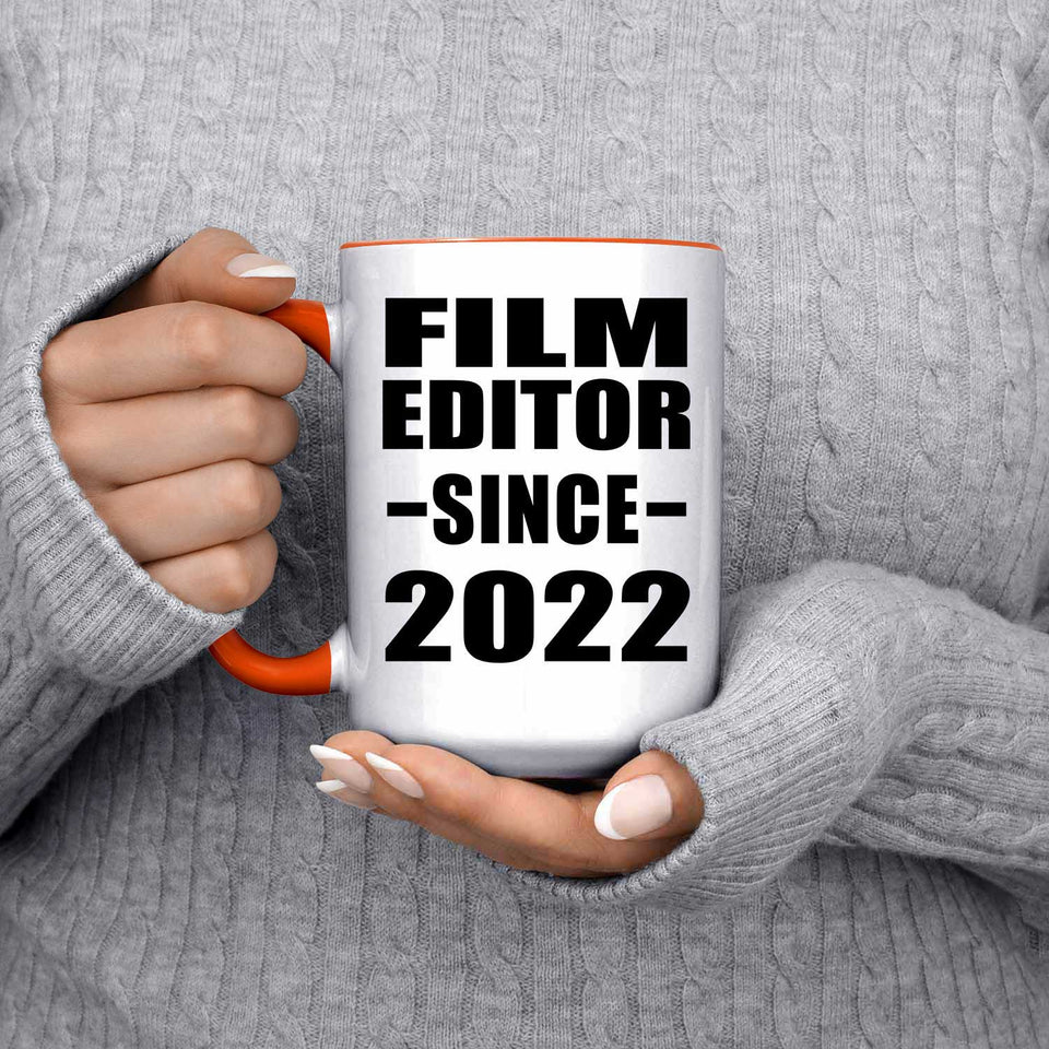 Film Editor Since 2022 - 15oz Accent Mug Orange