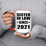 Sister In Law Since 2021 - 15oz Accent Mug Orange