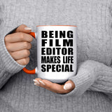 Being Film Editor Makes Life Special - 15oz Accent Mug Orange