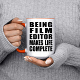 Being Film Editor Makes Life Complete - 15oz Accent Mug Orange