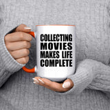 Collecting Movies Makes Life Complete - 15oz Accent Mug Orange