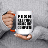 Fish Keeping Makes Life Complete - 15oz Accent Mug Orange