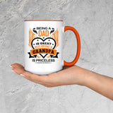 Being A Dad Is Great But Being A Grandpa is Priceless - 15oz Accent Mug Orange
