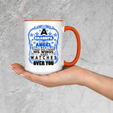 Grandpa Is An Angel Takes You Under His Wings - 15oz Accent Mug Orange