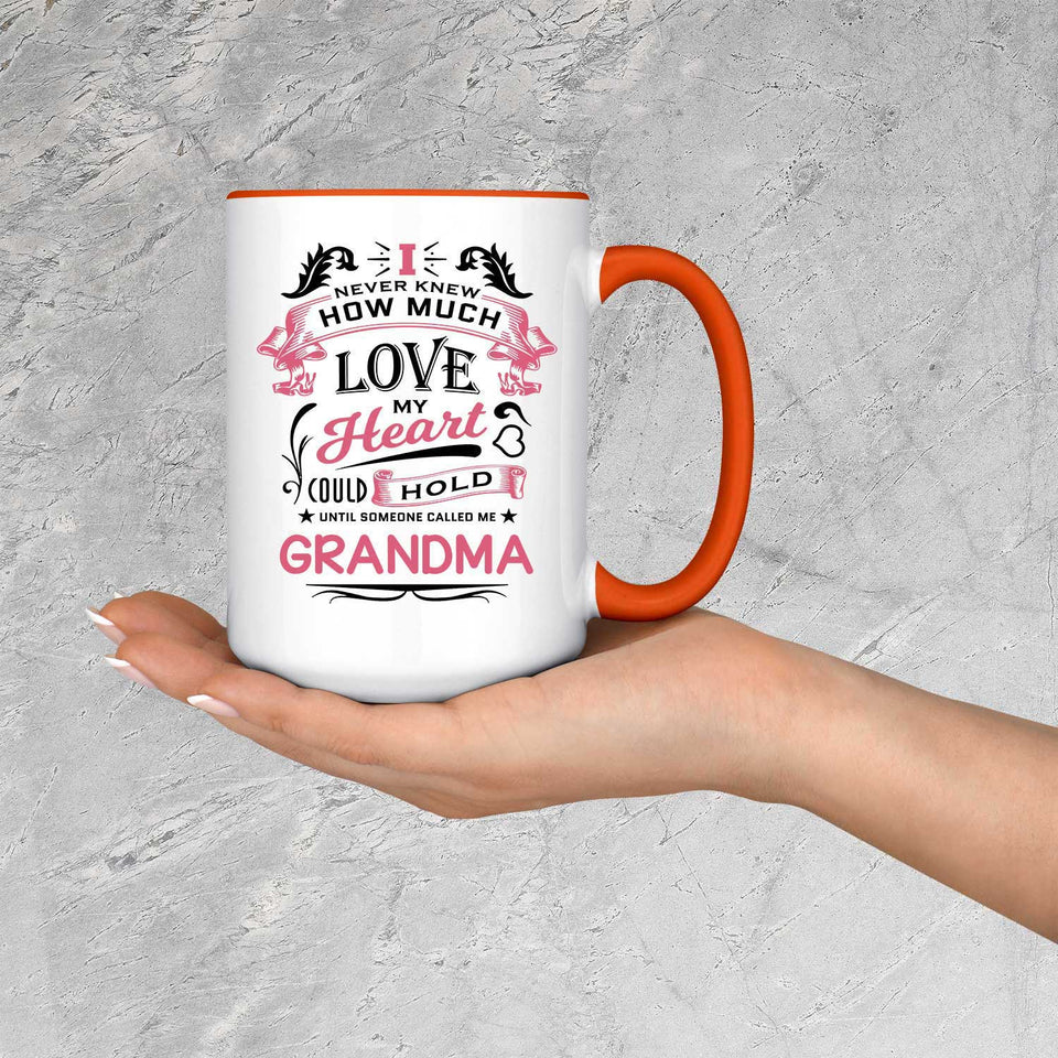 How Much Love Could Hold Until Called Me Grandma - 15oz Accent Mug Orange