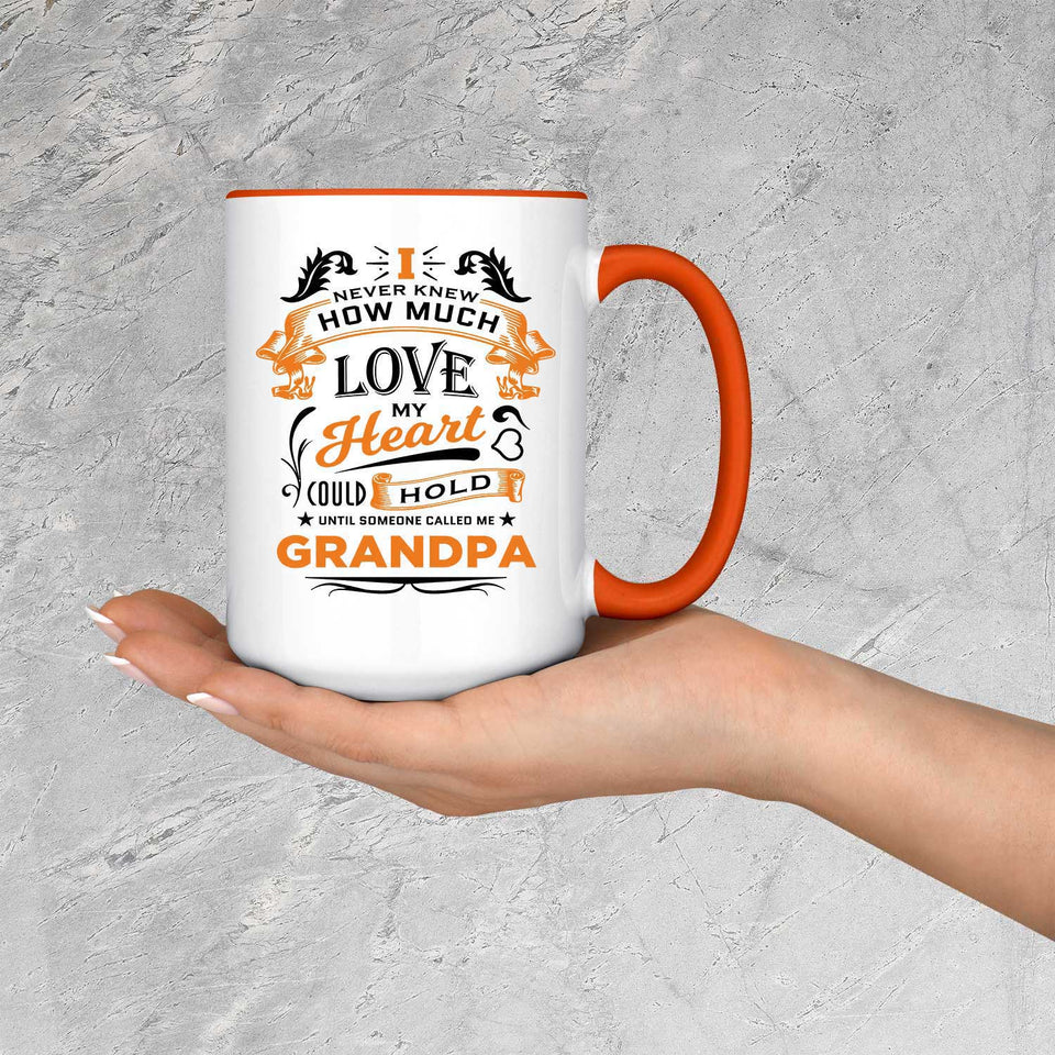 How Much Love Could Hold Until Called Me Grandpa - 15oz Accent Mug Orange