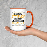 I Get My Attitude From My Awesome Grandma - 15oz Accent Mug Orange
