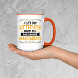 I Get My Attitude From My Awesome Grandparents - 15oz Accent Mug Orange