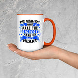 The Smallest Hands Make The Biggest Mark On Dad's Heart - 15oz Accent Mug Orange