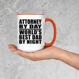 Attorney By Day World's Best Dad By Night - 15oz Accent Mug Orange