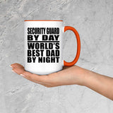 Security Guard By Day World's Best Dad By Night - 15oz Accent Mug Orange