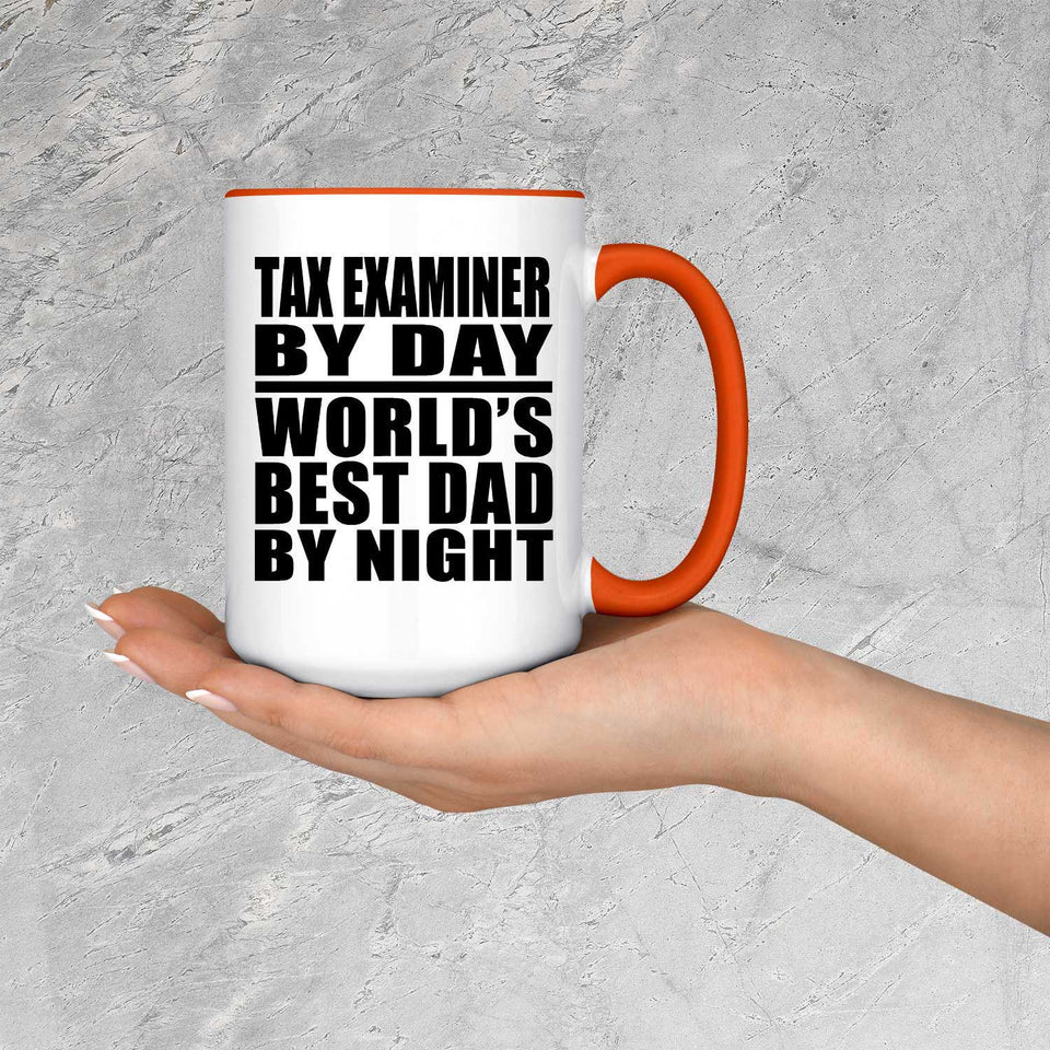 Tax Examiner By Day World's Best Dad By Night - 15oz Accent Mug Orange