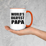 World's Okayest Papa (Grandpa) - 15oz Accent Mug Orange