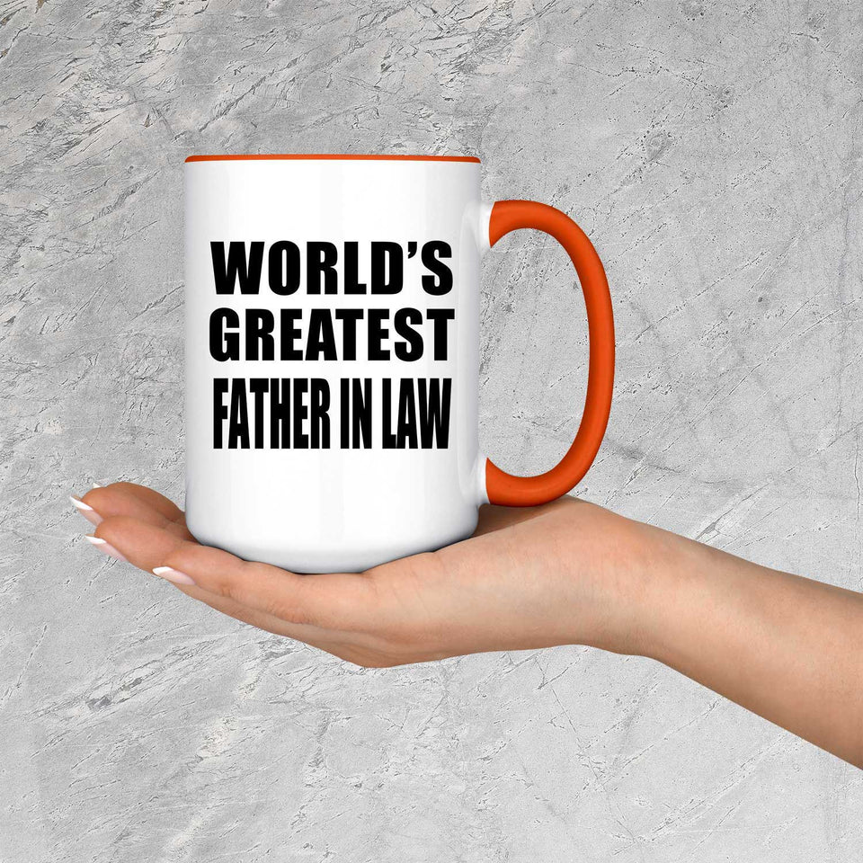 World's Greatest Father In Law - 15oz Accent Mug Orange