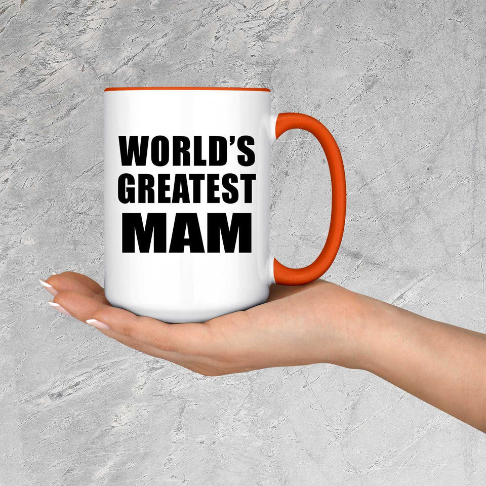 World's Greatest Mam - 15oz Accent Mug Orange
