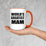 World's Greatest Mam - 15oz Accent Mug Orange