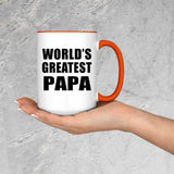World's Greatest Papa (Grandpa) - 15oz Accent Mug Orange