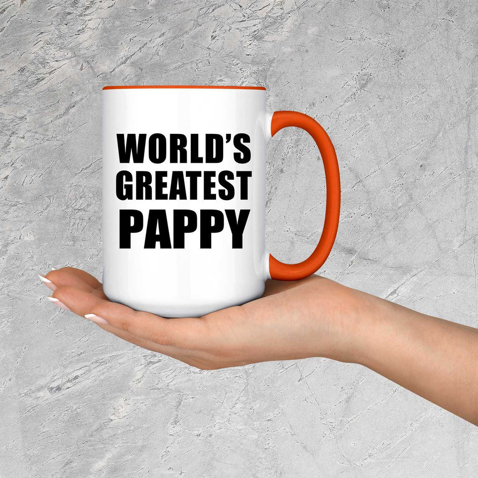 World's Greatest Pappy - 15oz Accent Mug Orange