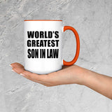 World's Greatest Son In Law - 15oz Accent Mug Orange