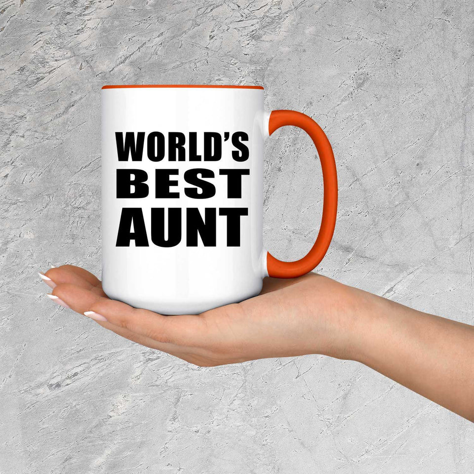World's Best Aunt - 15oz Accent Mug Orange