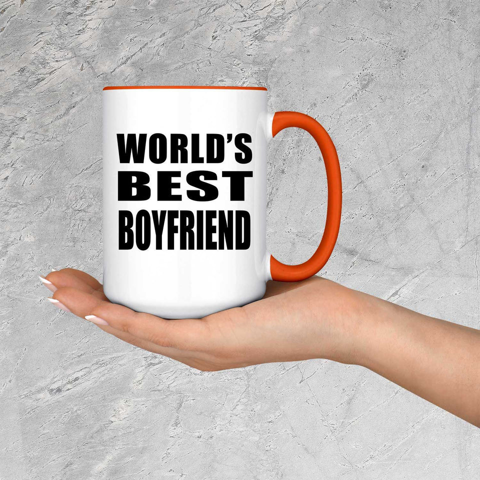 World's Best Boyfriend - 15oz Accent Mug Orange