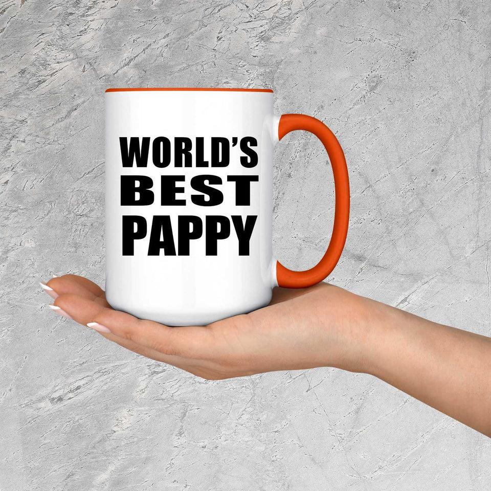 World's Best Pappy - 15oz Accent Mug Orange