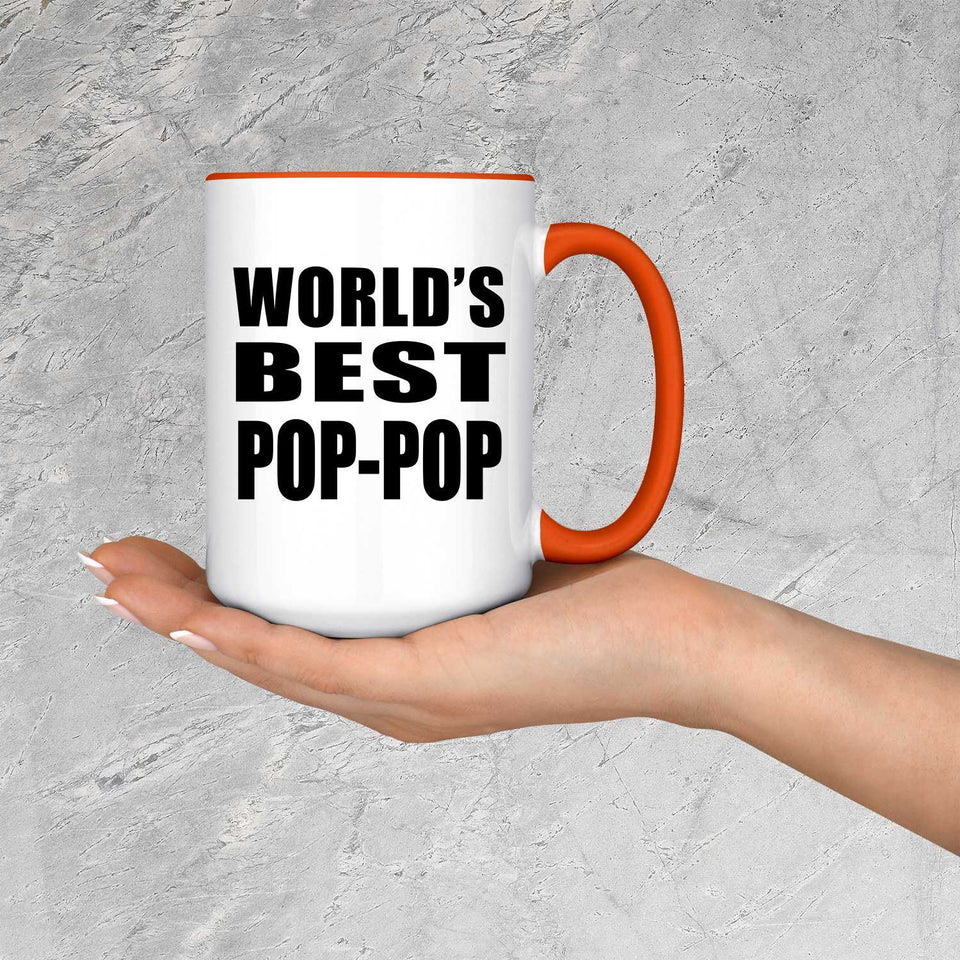 World's Best Pop-Pop - 15oz Accent Mug Orange
