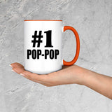 Number One #1 Pop-Pop - 15oz Accent Mug Orange