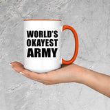 World's Okayest Army - 15oz Accent Mug Orange