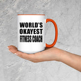 World's Okayest Fitness Coach - 15oz Accent Mug Orange