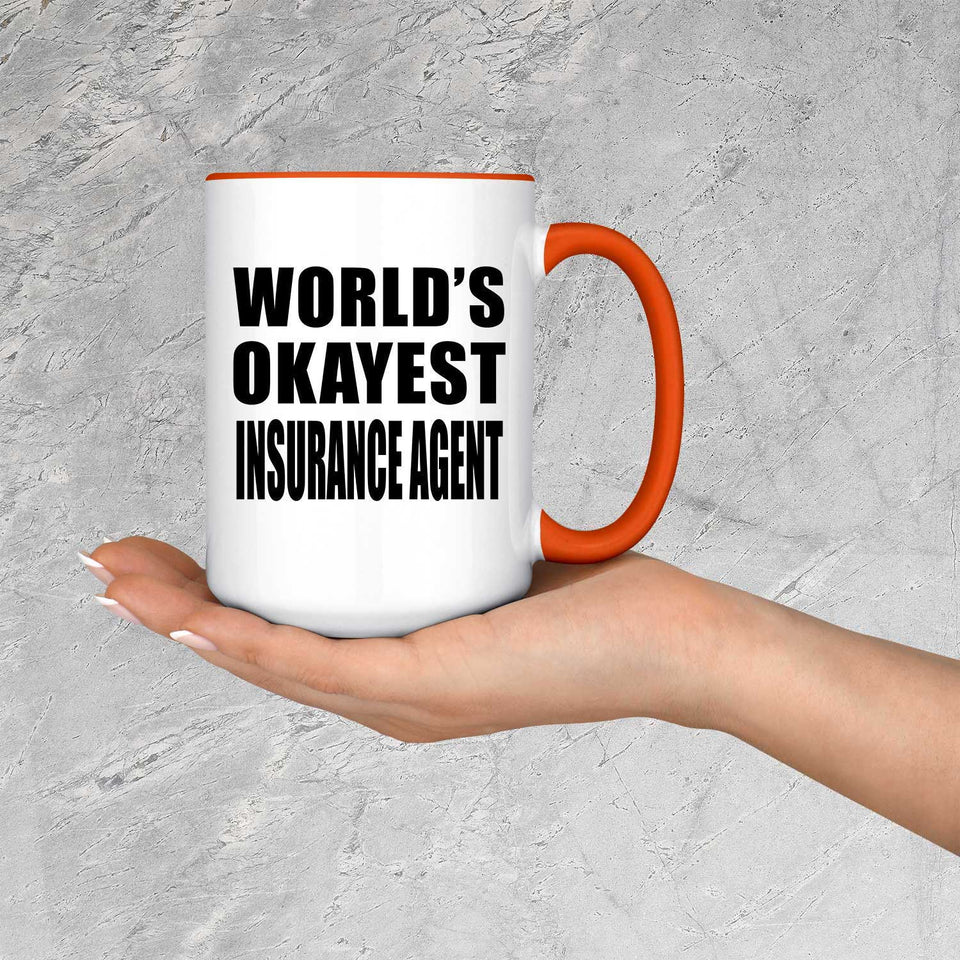 World's Okayest Insurance Agent - 15oz Accent Mug Orange