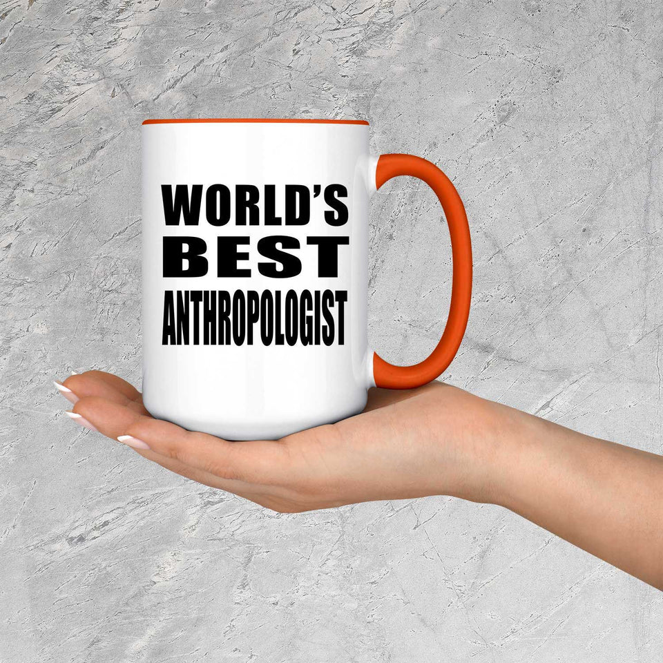 World's Best Anthropologist - 15oz Accent Mug Orange