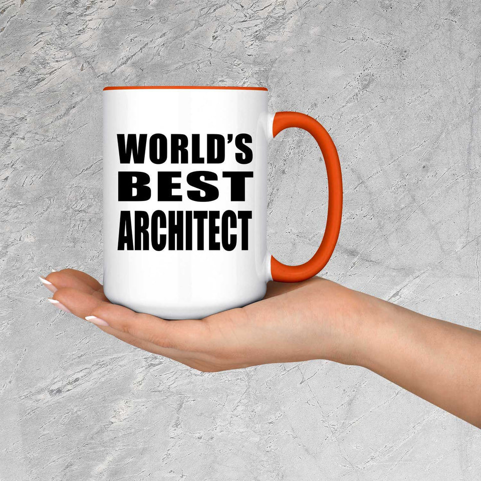 World's Best Architect - 15oz Accent Mug Orange