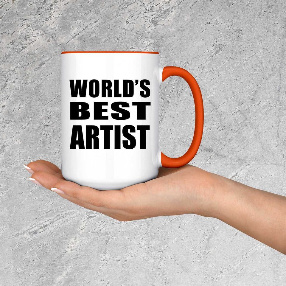 World's Best Artist - 15oz Accent Mug Orange