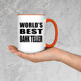 World's Best Bank Teller - 15oz Accent Mug Orange