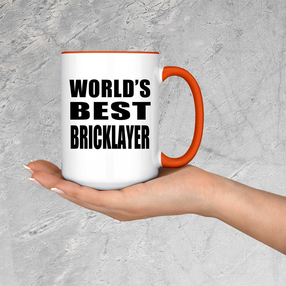 World's Best Bricklayer - 15oz Accent Mug Orange