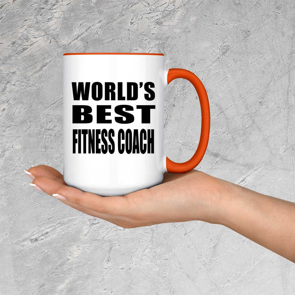 World's Best Fitness Coach - 15oz Accent Mug Orange