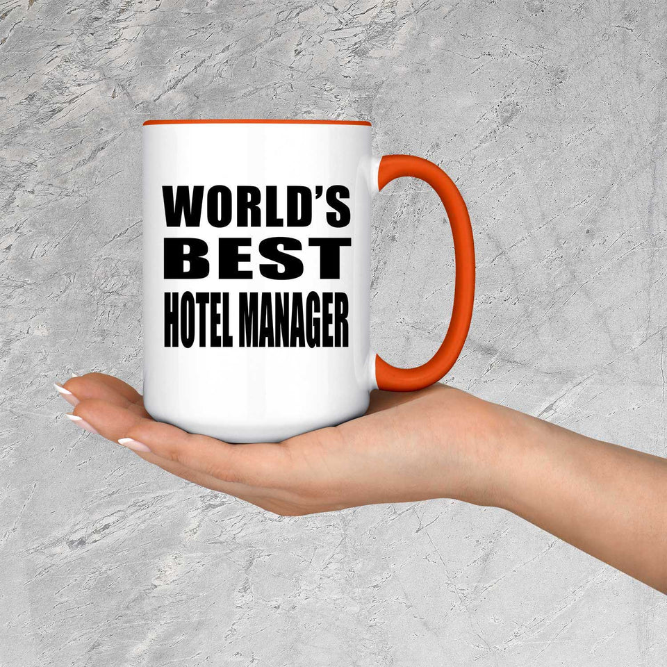 World's Best Hotel Manager - 15oz Accent Mug Orange
